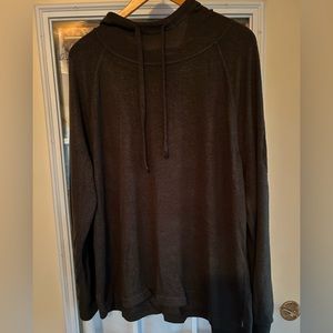 Eddie Bauer Brushed Mixed-Stitch Easy Hoodie, Dark Loden, Size Large